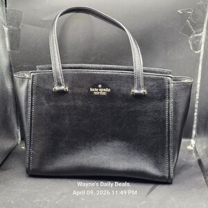 KateKate Spade New York Black Pebbled Leather Small Satchel Top Handle Bag